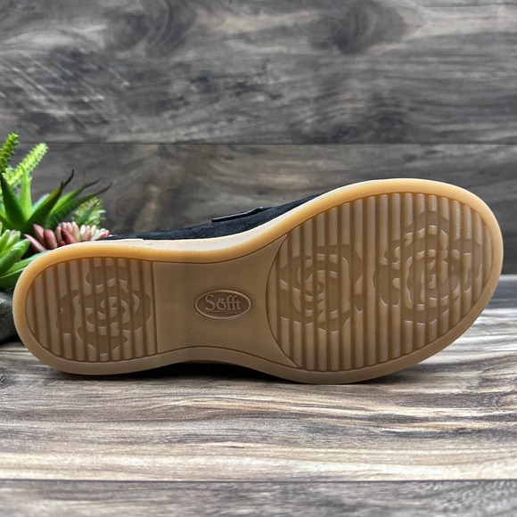 NIB Sofft Bayla 7.5M Suede Leather Slip On Comfort Clogs Mules Black - Picture 8 of 11